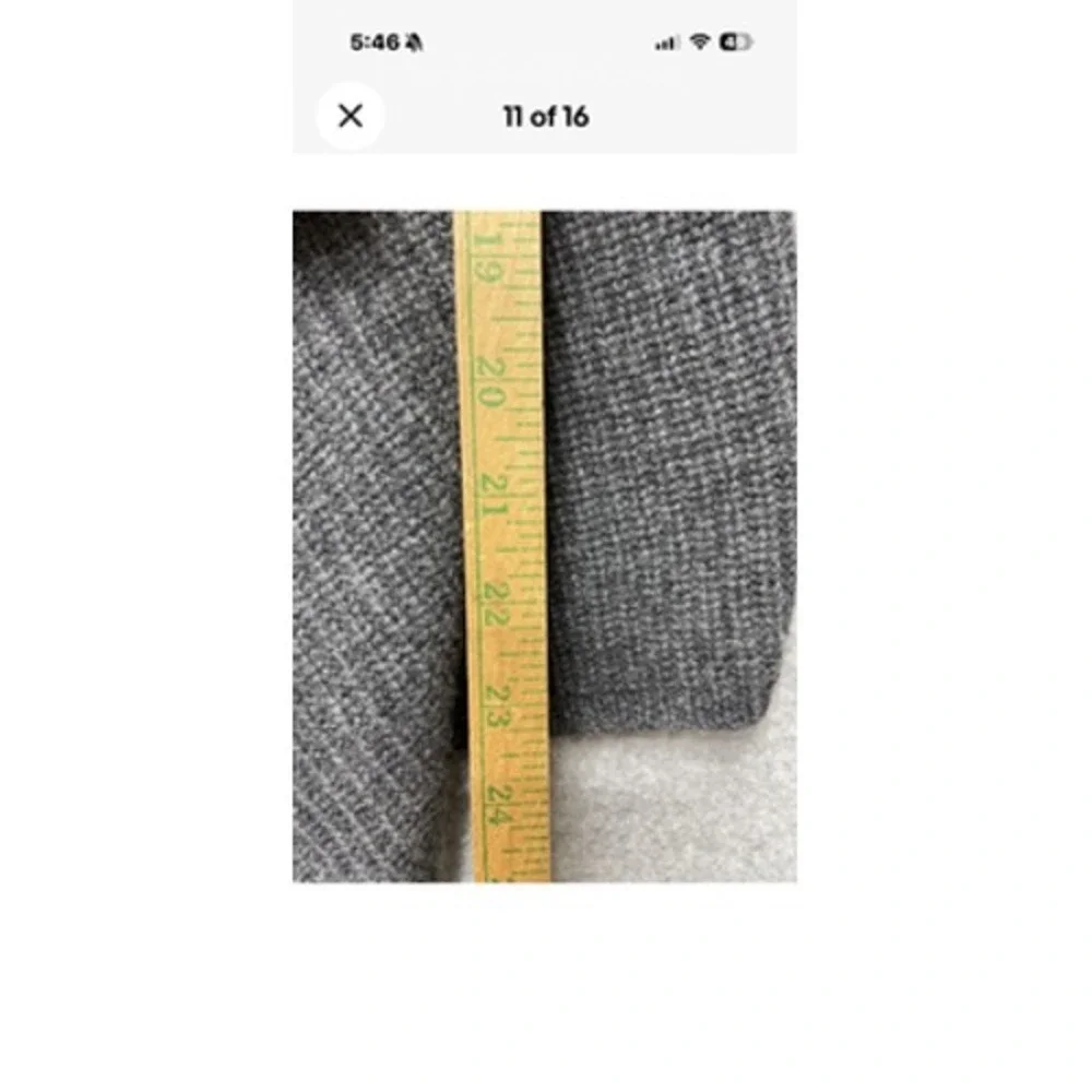Forte Cashmere Sweater Cardigan Womens 1 Gray 100% Cashmere Open Front Draped